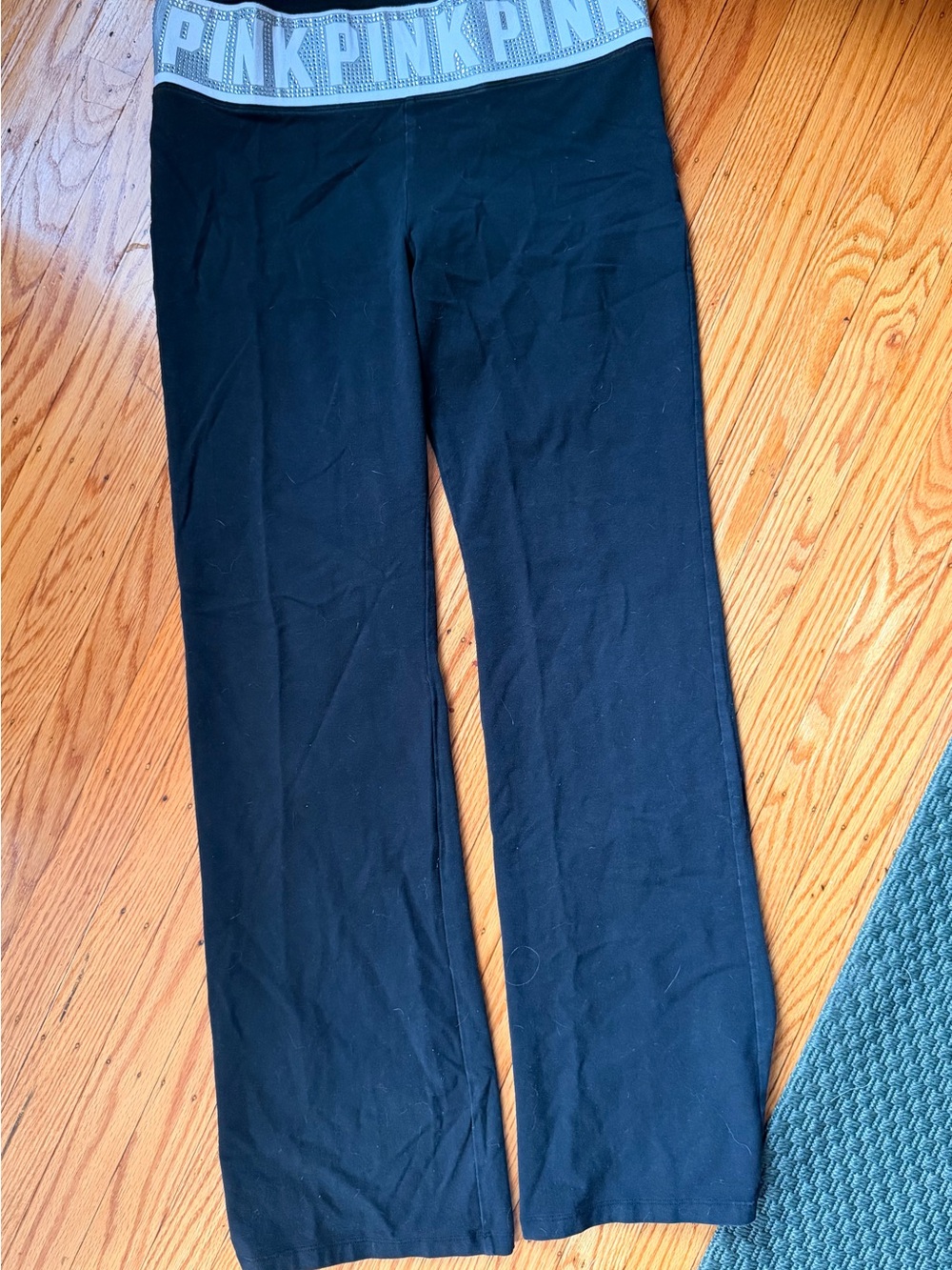 PINK Victoria's Secret Black Lounge Pants/Leggings with Rhinestone Waistband